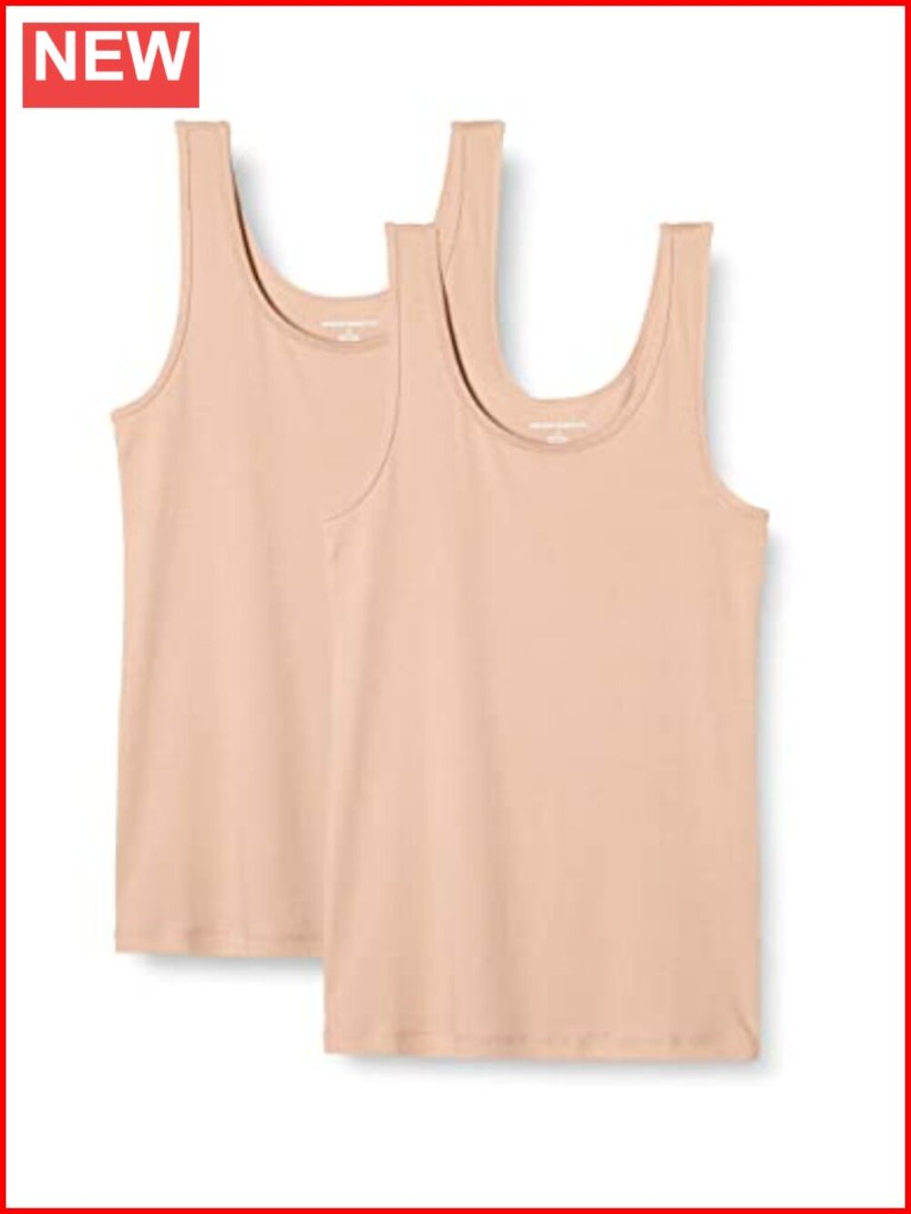 Womens Slim Fit Ribbed Scoop Neck Tank Tops 2 Pack Cotton Modal Sleeveless